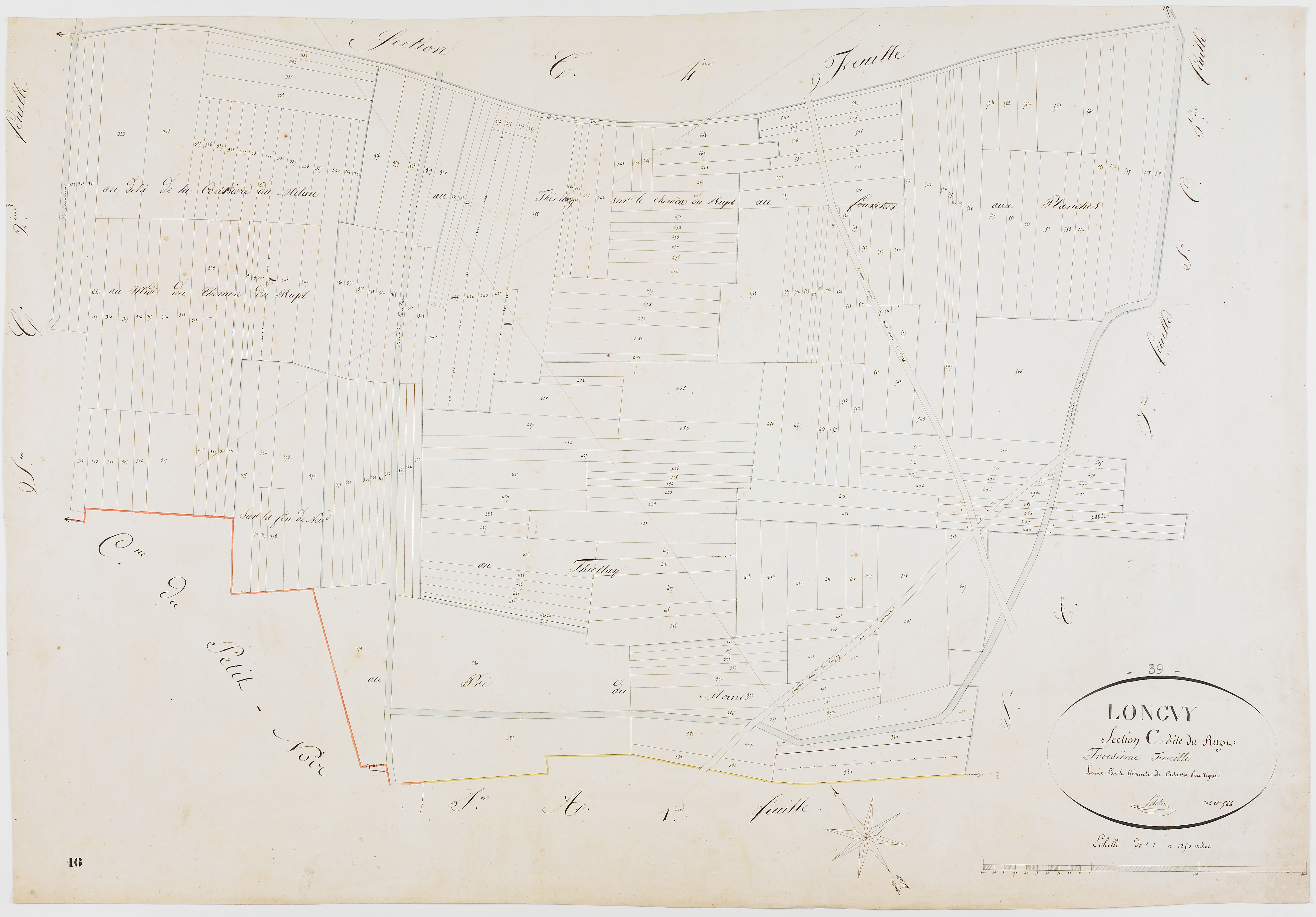 Longwy-sur-le-Doubs, section C, Rupt, feuille 5.géomètre : Deniset