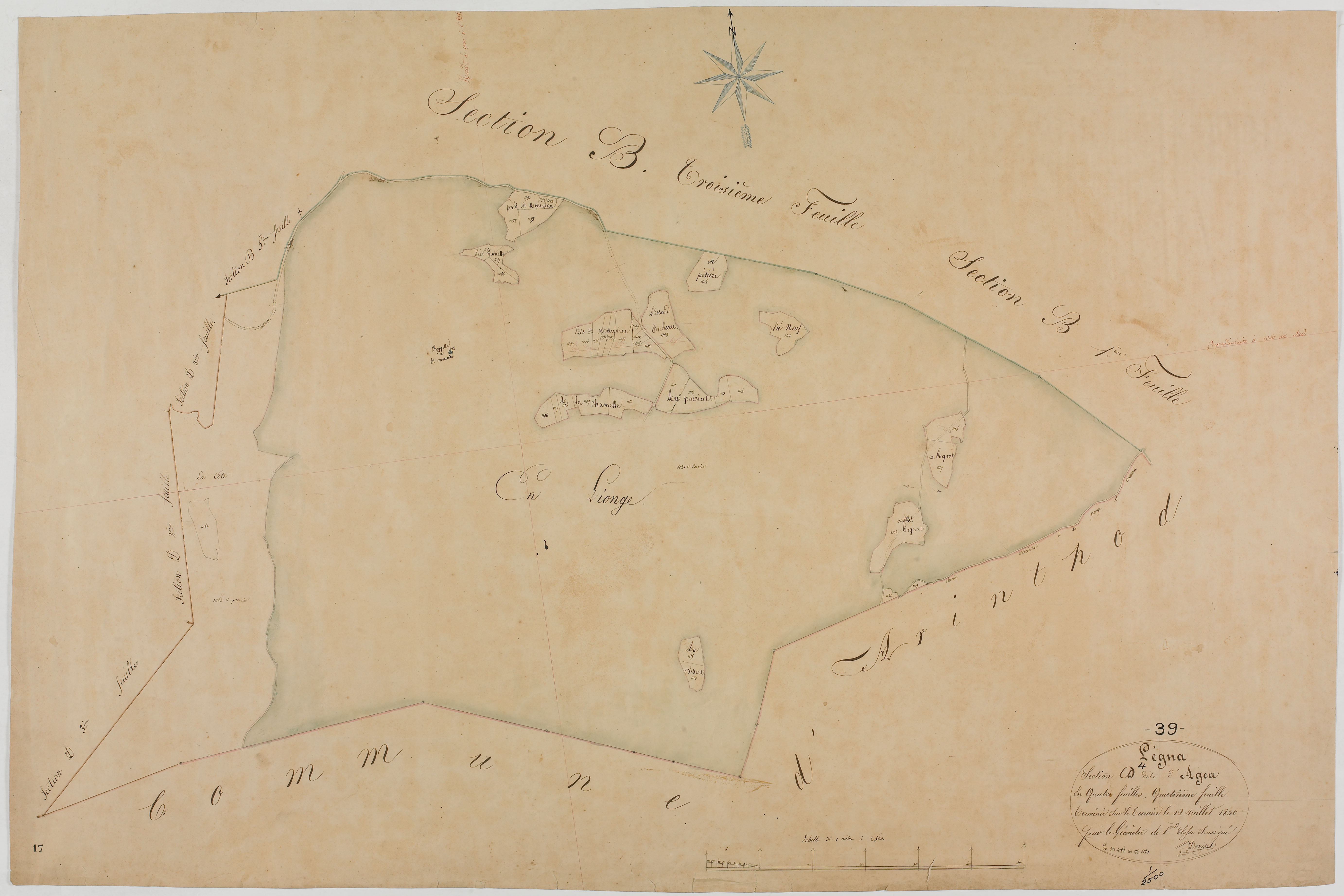 Légna, section D, Agea, feuille 4.géomètre : Deniset