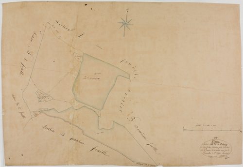 Légna, section B, le Village, feuille 3.géomètre : Deniset