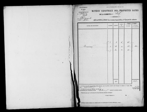 Matrice des propriétés bâties. Commune réunie à celle de Sirod de 1824 à 1842.
