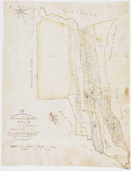 Leschères, section A, La Landoz, feuille 1.géomètre : Morel