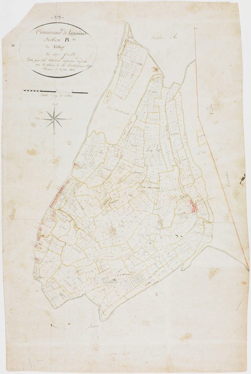Leschères, section B, le Village, feuille unique.géomètre : Morel