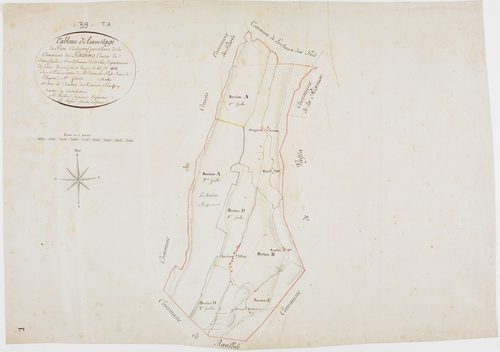 Leschères, tableau d'assemblage.géomètre : Rosset