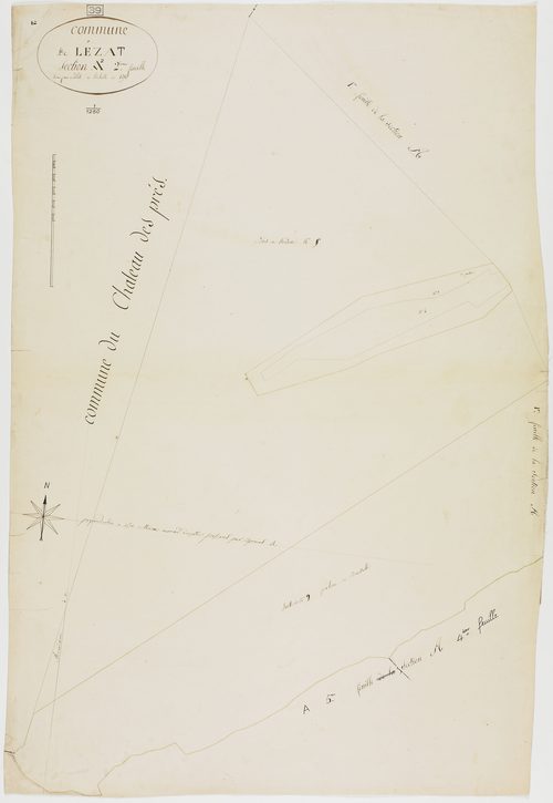 Lézat, section A, feuille 2.géomètre : Billet