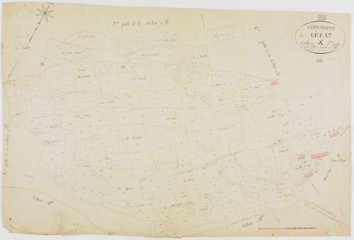 Lézat, section A, feuille 5.géomètre : Billet