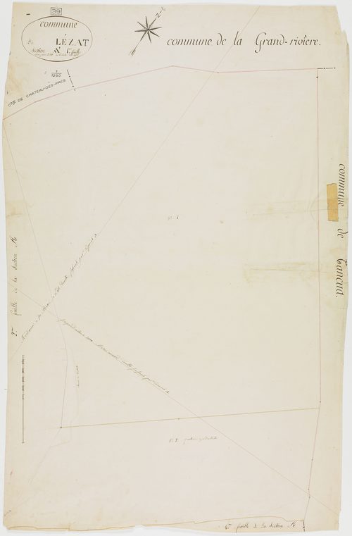 Lézat, section A, feuille 1.géomètre : Billet