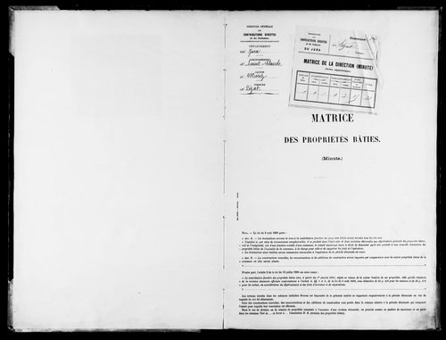 Matrice des propriétés bâties.
