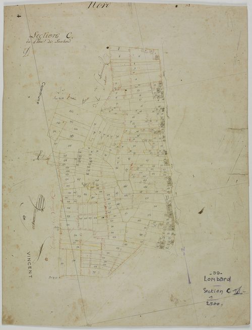 Lombard, section C, feuille unique.géomètre : [Outhier ?]