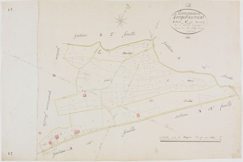 Longchaumois, section B, Orcière, feuille 3.géomètre : Jannin