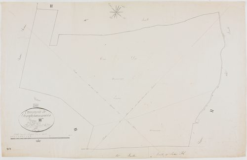 Longchaumois, section H, Charrières, feuille 14.géomètre : Félix cadet