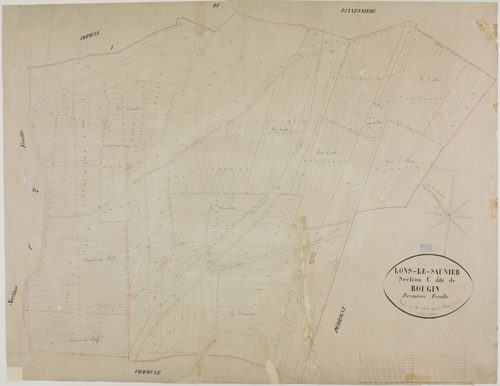 Lons-le-Saunier, section C, Rougin, feuille 1.géomètre : F. Olivier