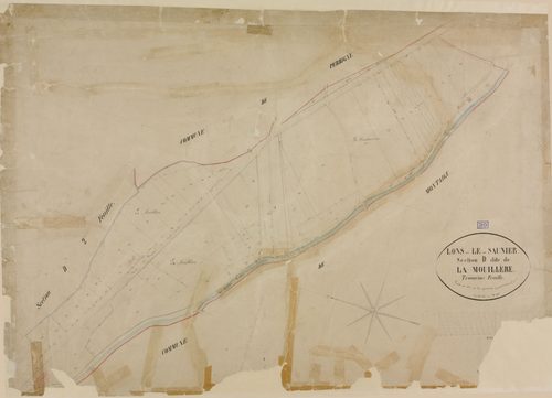 Lons-le-Saunier, section D, la Mouillère, feuille 3.géomètre : F. Olivier et Grenier