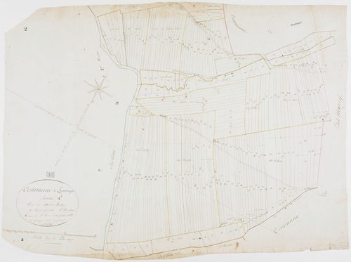 Louvatange, section A, les Essards Bretin, feuille 2.géomètre : Rosset