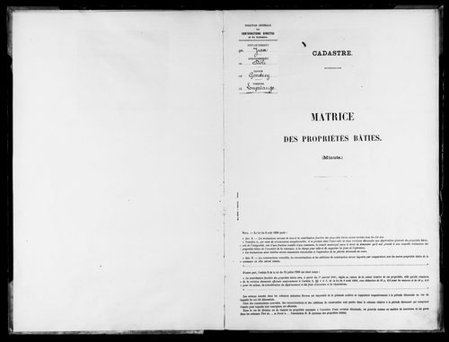 Matrice des propriétés bâties.