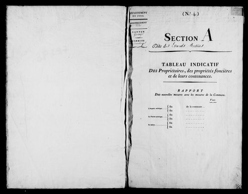 Etat de sections, [1822].