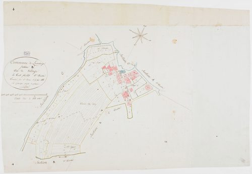Louvatange, section B, le Village, feuille 1.géomètre : Rosset
