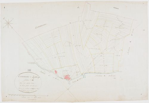 Louvatange, section A, les Essards Bretin, feuille 1.géomètre : Rosset