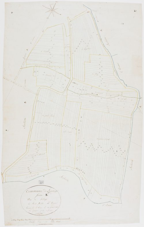 Louvatange, section B, le Village, feuille 2.géomètre : Rosset