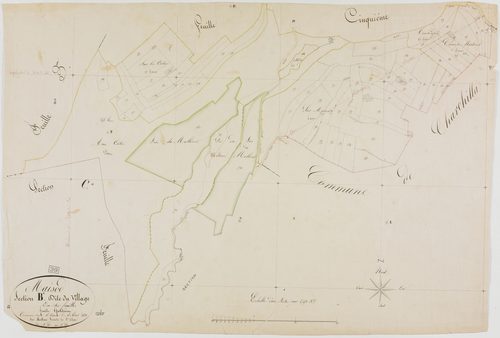 Maisod, section B, le Village, feuille 4.géomètre : Singey