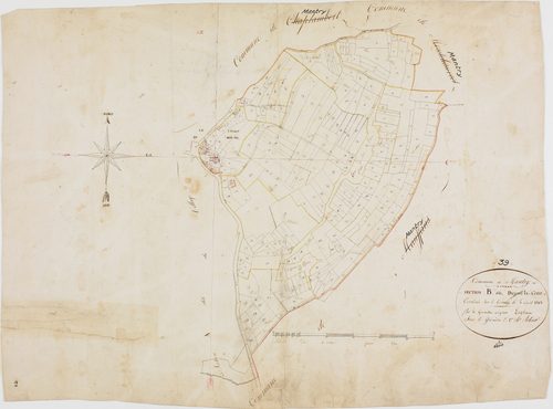Mantry, section B, Dessus la Cour, feuille unique.géomètre : Laplace