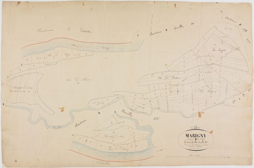 Marigny, section B, l'Ain, feuille 3.géomètre : Marlette