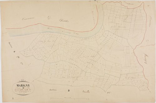 Marigny, section B, l'Ain, feuille 1.géomètre : Marlette