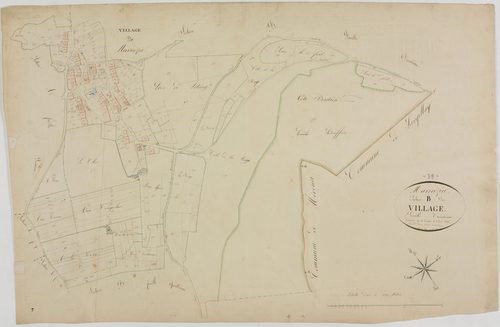 Marnézia, section B, le Village, feuille 3.géomètre : Parent