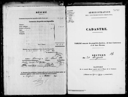 Etat de sections.