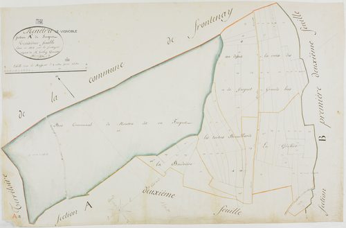 Menétru-le-Vignoble, section A, Fougnet, feuille 3.géomètre : Jannin