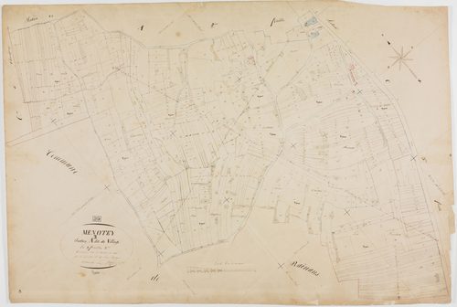 Menotey, section A, le Village, feuille 3.géomètre : Singey