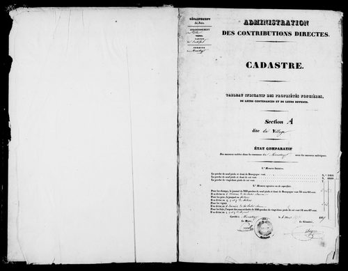 Etat de sections.