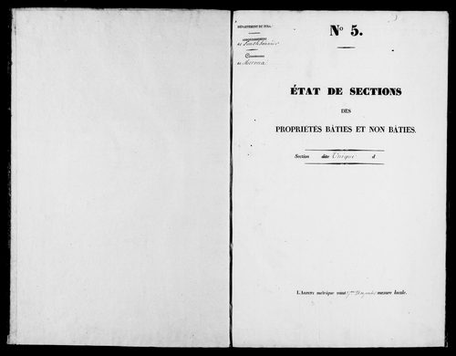 Etat de sections, s.d. [1827].