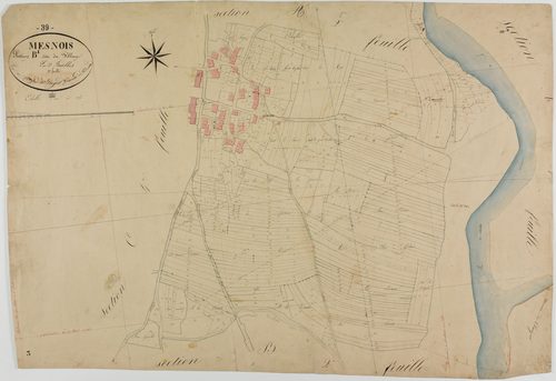 Mesnois, section B, le Village, feuille 1.géomètre : Paget