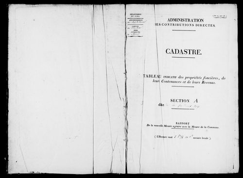 Etat de sections.