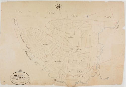 Mesnois, section D, Thuron, feuille 1.géomètre : Bénier