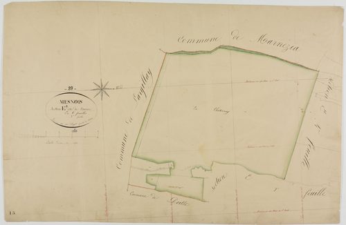 Mesnois, section E, Buron, feuille 3.géomètre : Paget