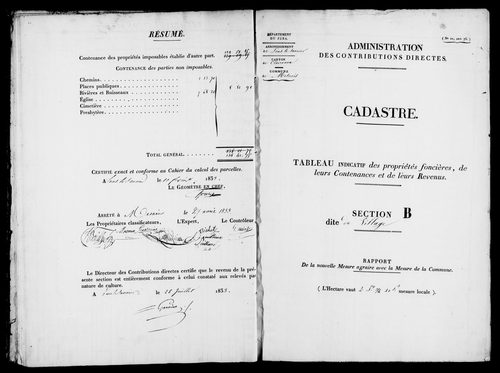 Etat de sections.