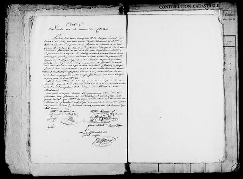 Etat de sections, matrice foncière et procès-verbal de délimitation du territoire.