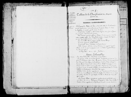Etat de sections, matrice foncière et procès-verbal de délimitation du territoire.