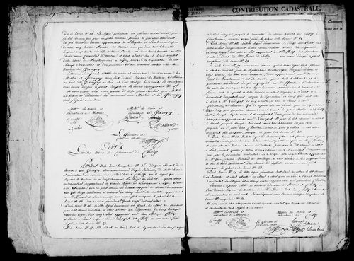 Etat de sections, matrice foncière et procès-verbal de délimitation du territoire.