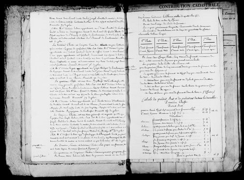 Etat de sections, matrice foncière et procès-verbal de délimitation du territoire.