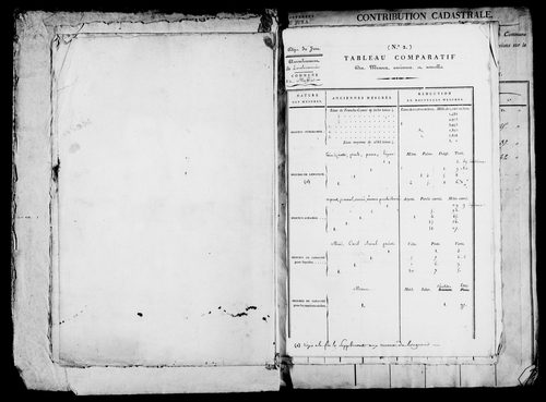 Etat de sections, matrice foncière et procès-verbal de délimitation du territoire.