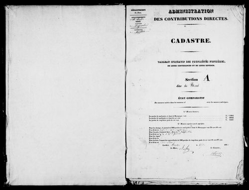 Etat de sections.