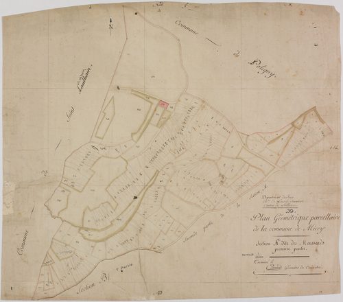 Miéry, section A, les Moussards, feuille 1. [1809]