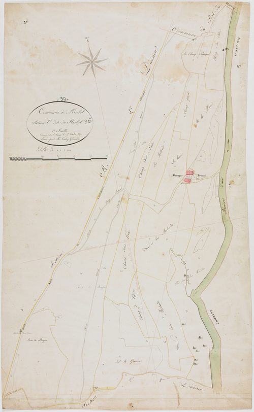 Mirebel, section C, Flachet, feuille 1.géomètre : Tabey