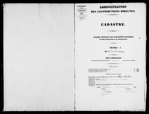Etat de sections.