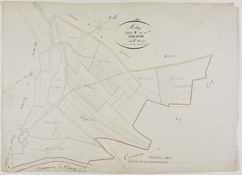 Molay, section B, les Parcours, feuille 1.géomètre : Poux