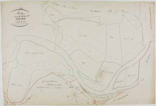 Molay, section B, les Parcours, feuille 4.géomètre : Poux