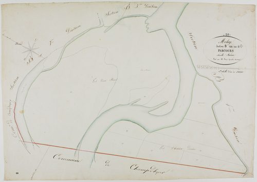 Molay, section B, les Parcours, feuille 6.géomètre : Poux