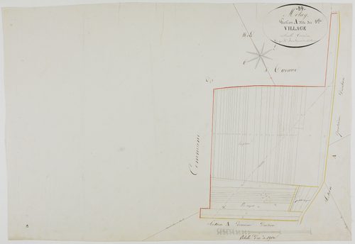 Molay, section A, le Village, feuille 3.géomètre : Poux